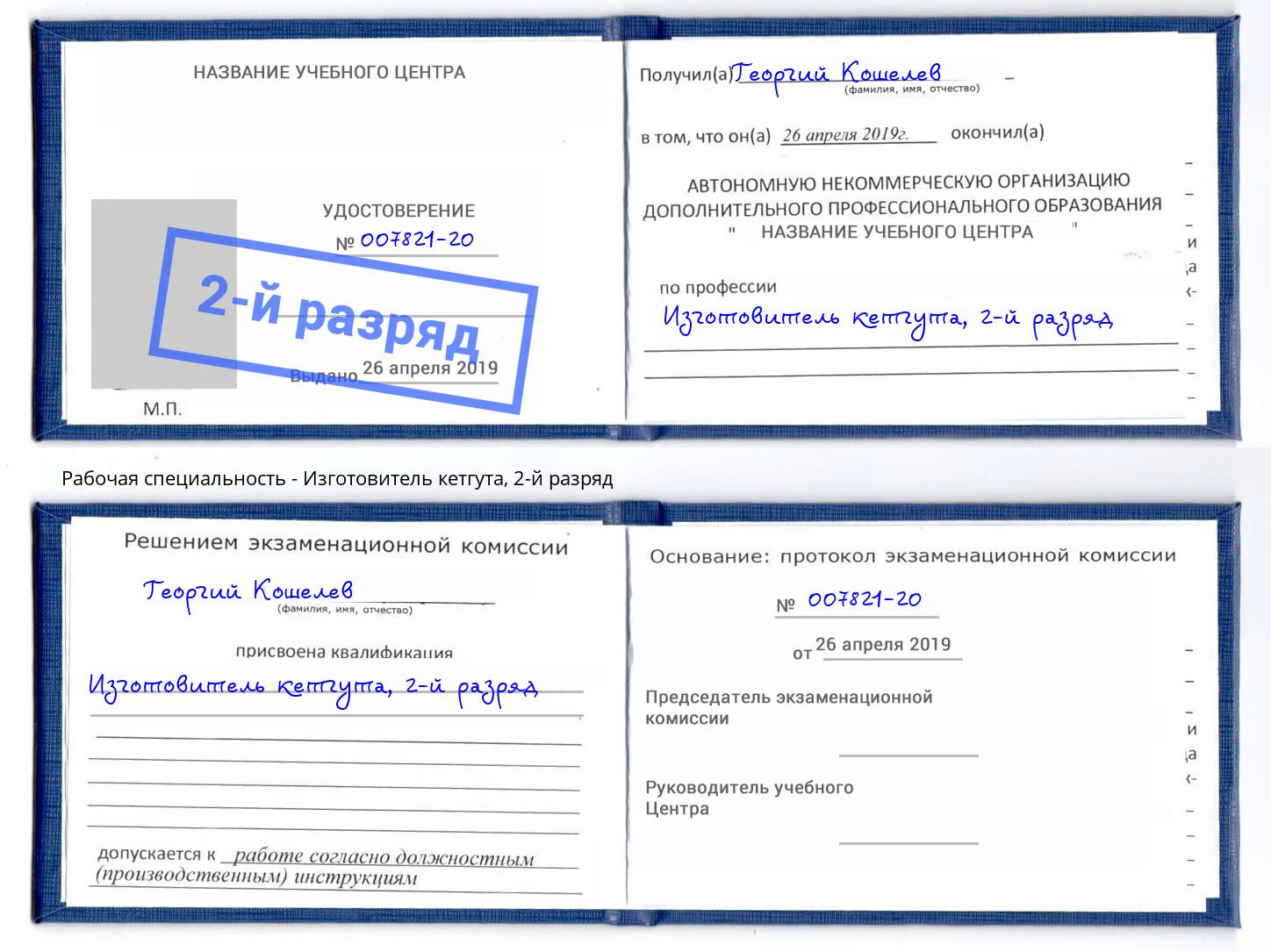 корочка 2-й разряд Изготовитель кетгута Северодвинск