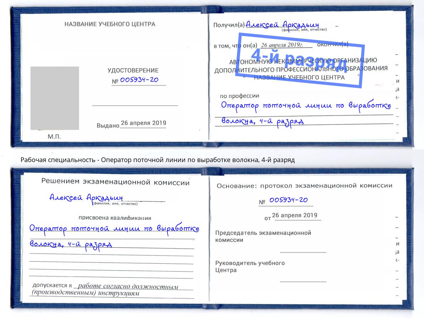 корочка 4-й разряд Оператор поточной линии по выработке волокна Северодвинск